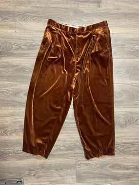 Brown trousers by Hust Couture velvet-like texture 38 80s dance professional